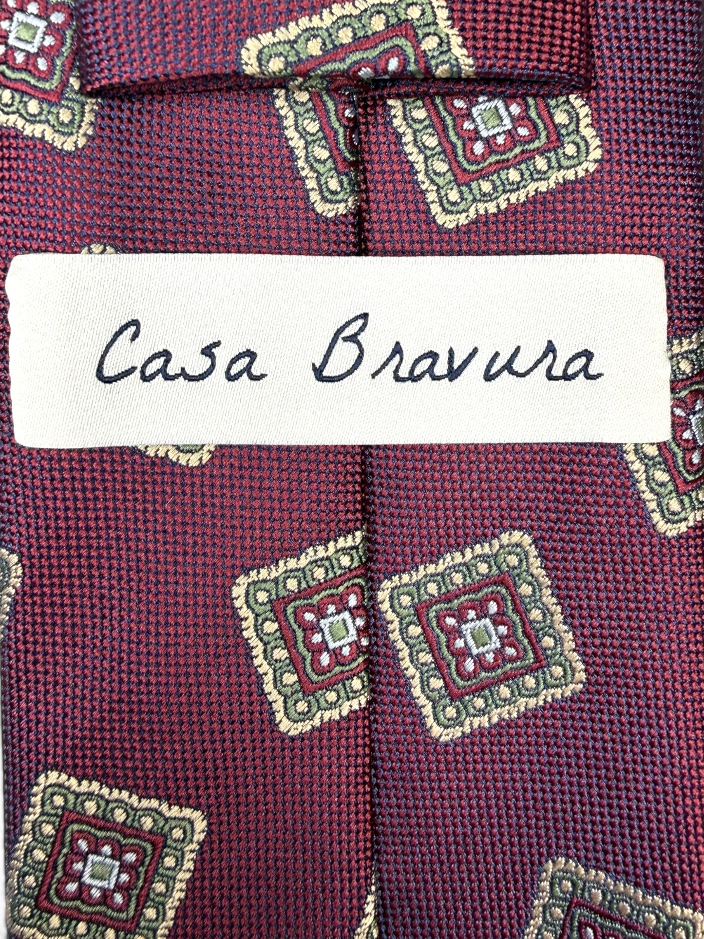 Burgundy Mosaic Square Tie