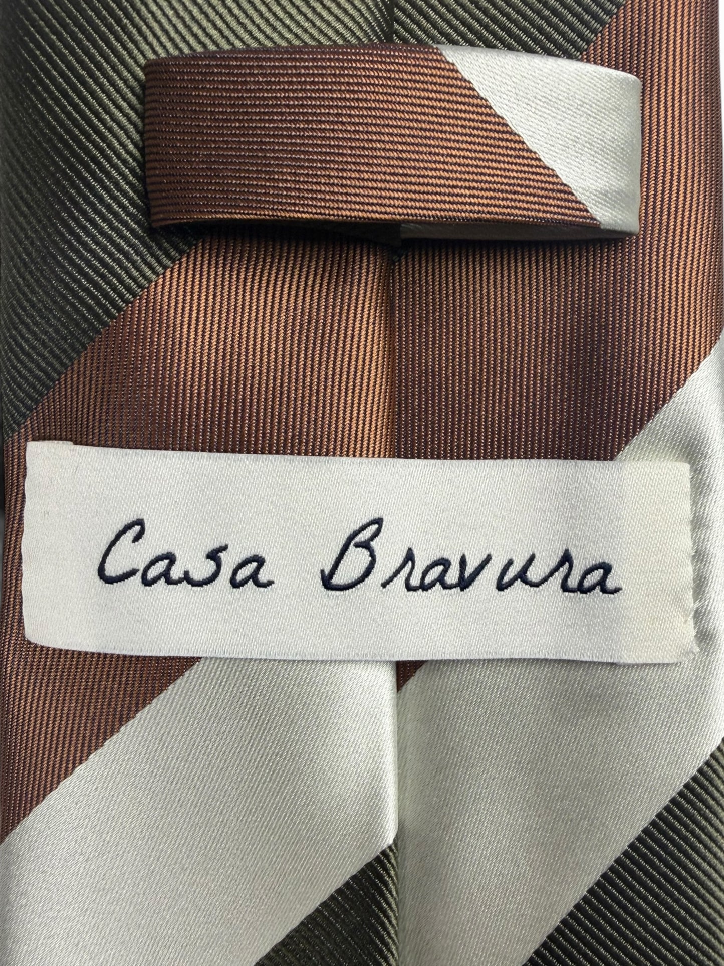 Brown & Olive Regimental Tie