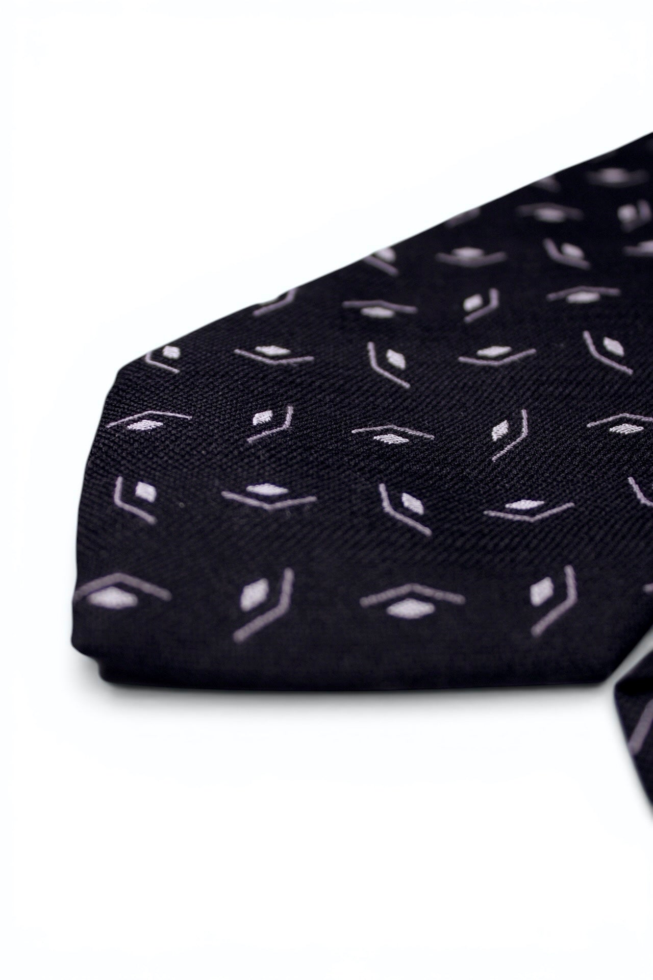 Black Micro-Motif Silk Tie