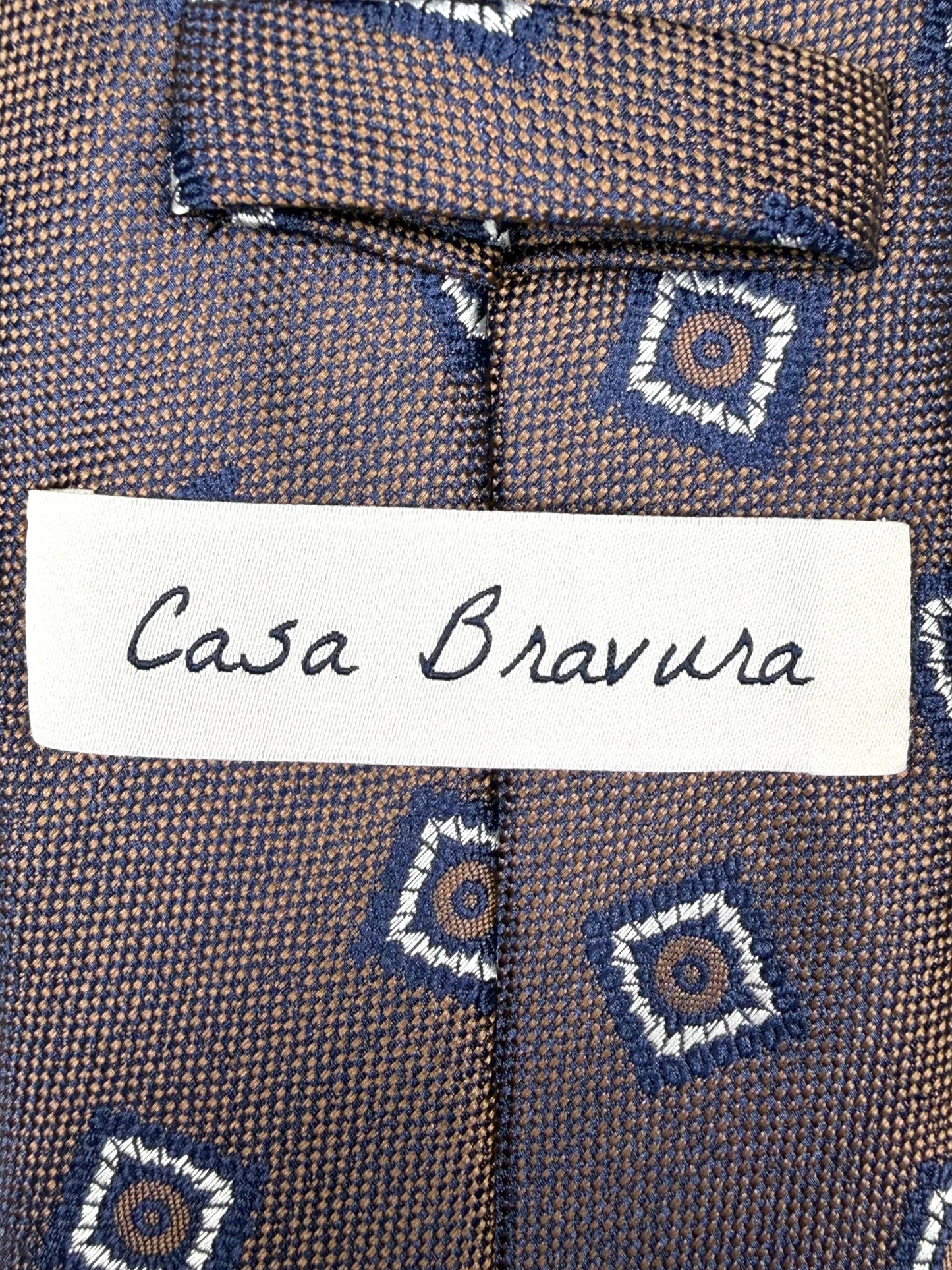 Brown Tile Motif Tie