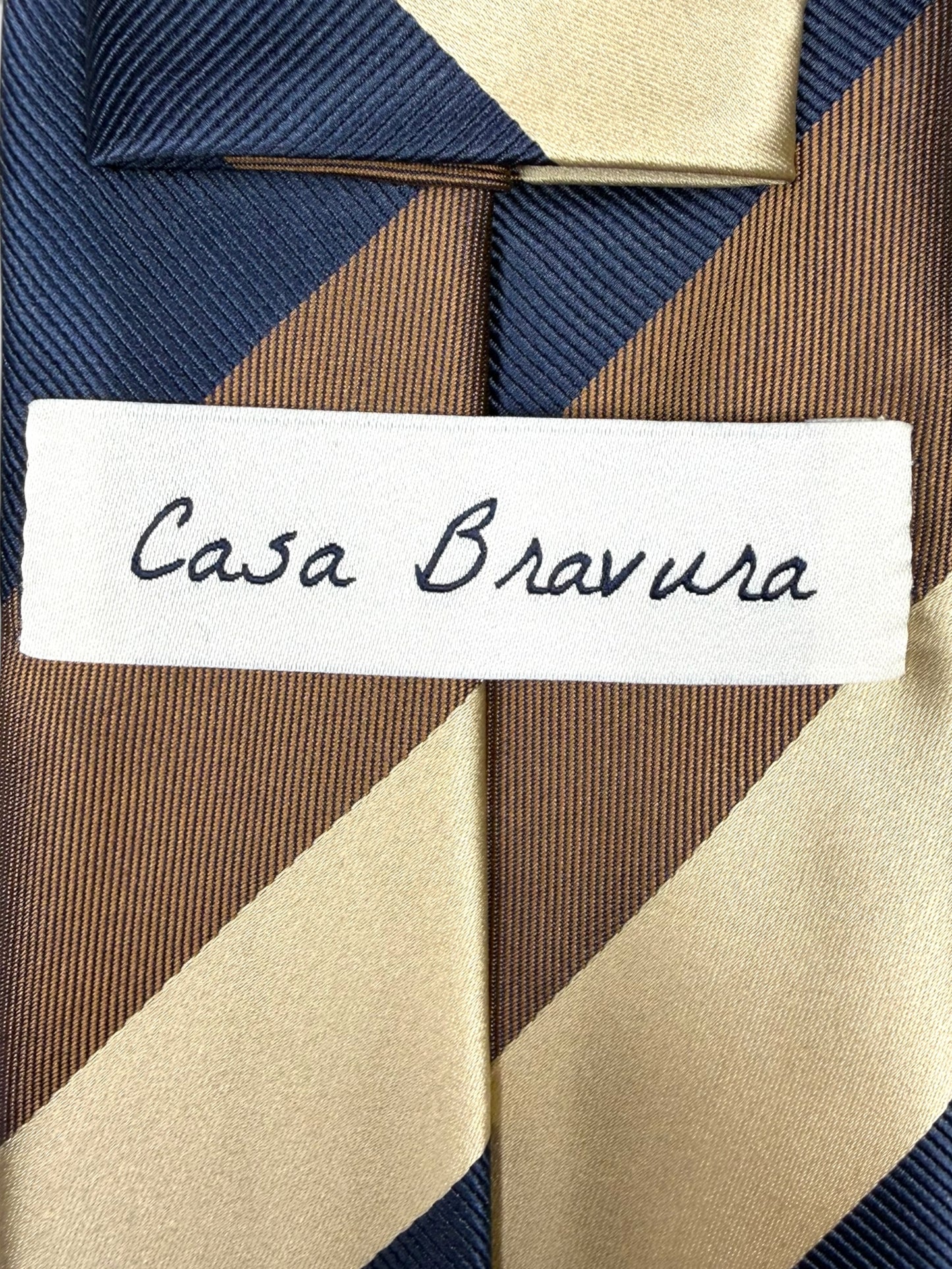 Navy & Bronze Regimental Tie