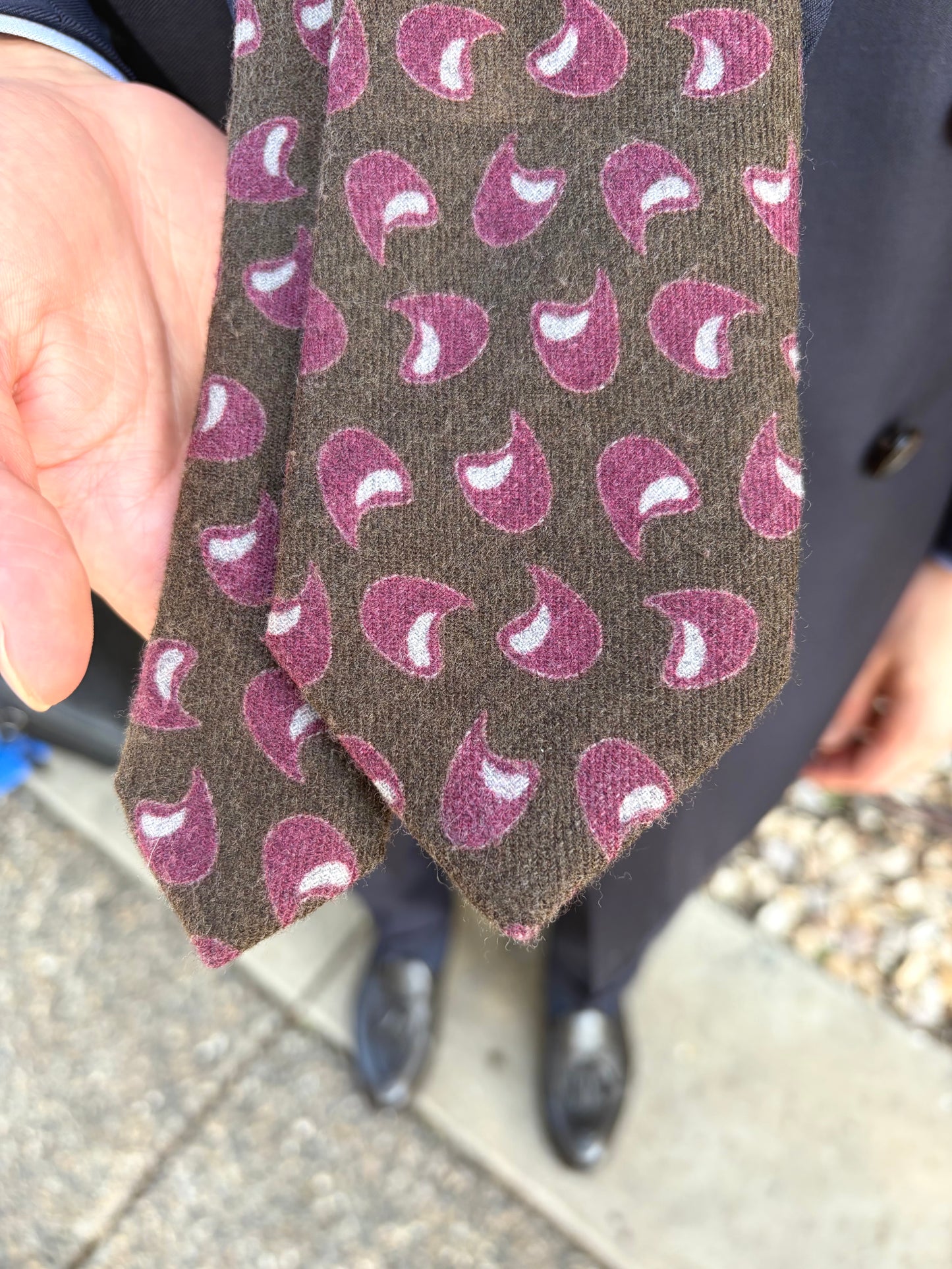 Wool Olive Pattern Tie