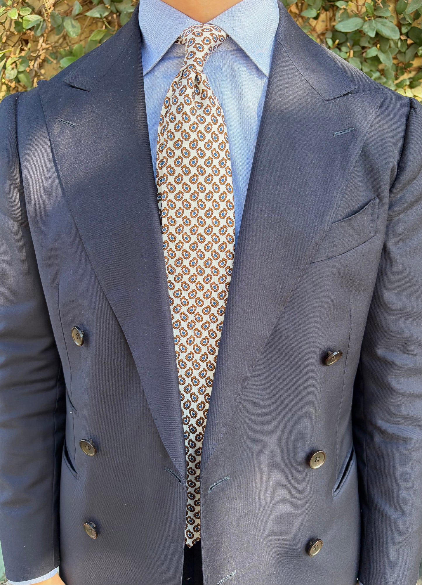 Ivory Paisley Silk Tie
