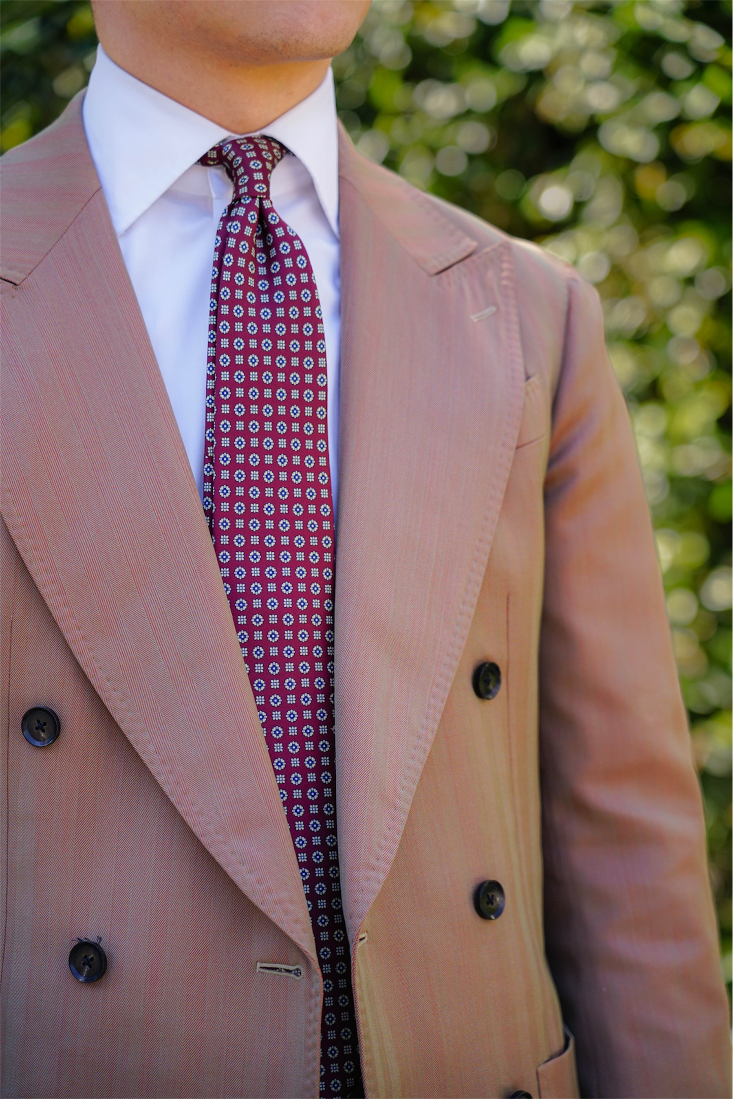 Dark Red Geometric Tie