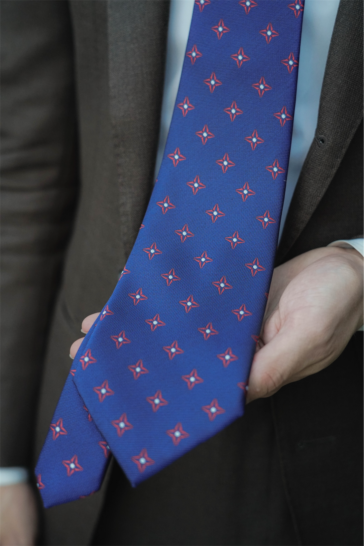 Blue Star-Patterned Tie