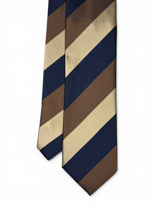 Navy & Bronze Regimental Tie