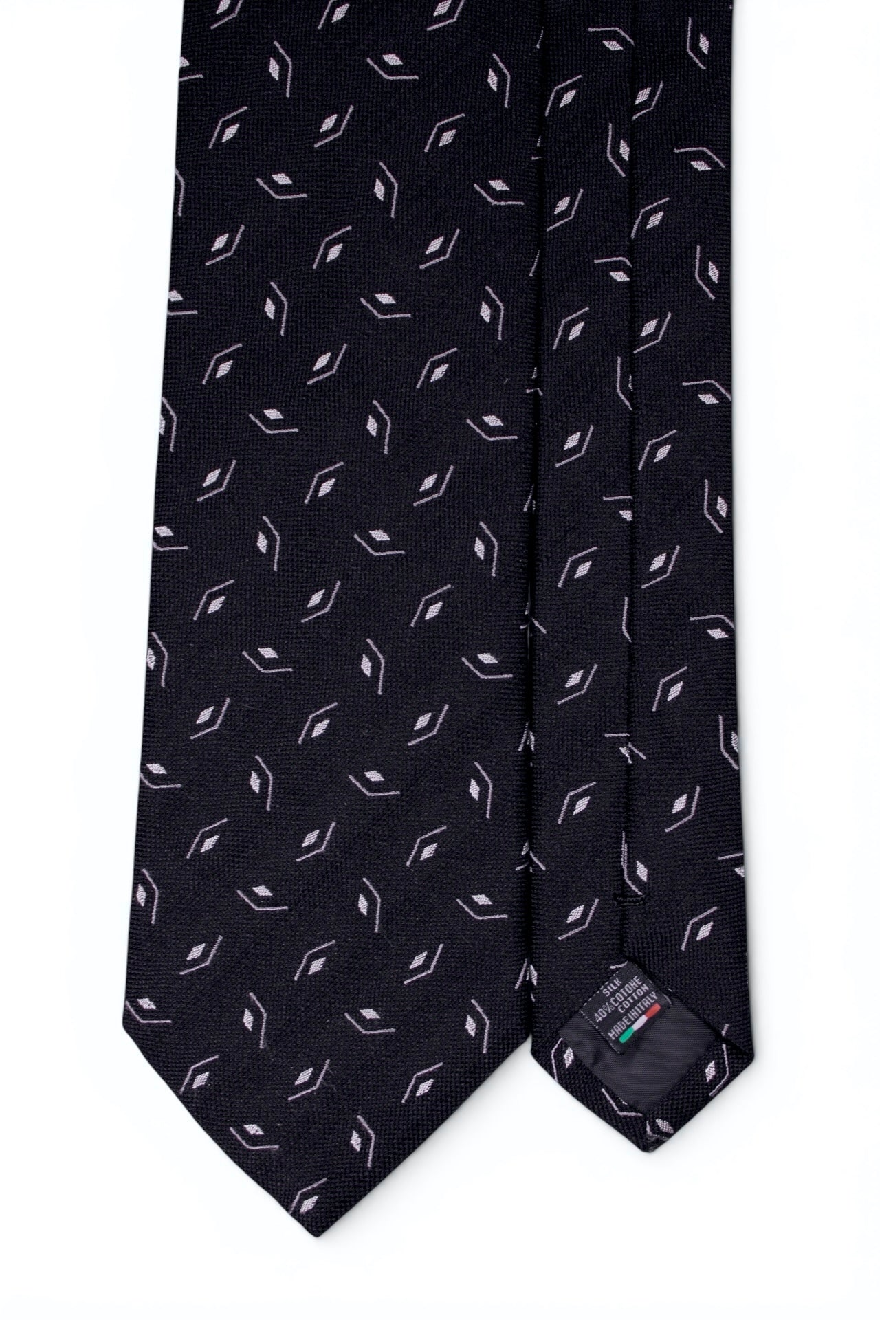 Black Micro-Motif Silk Tie