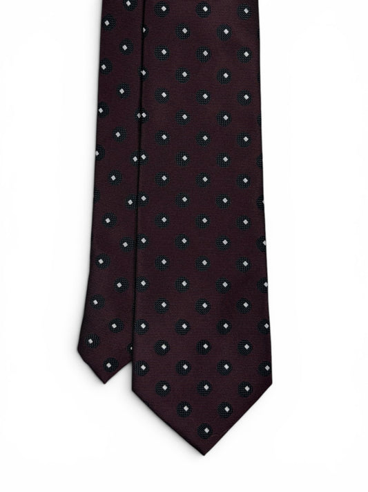 Deep Burgundy Rosette Tie