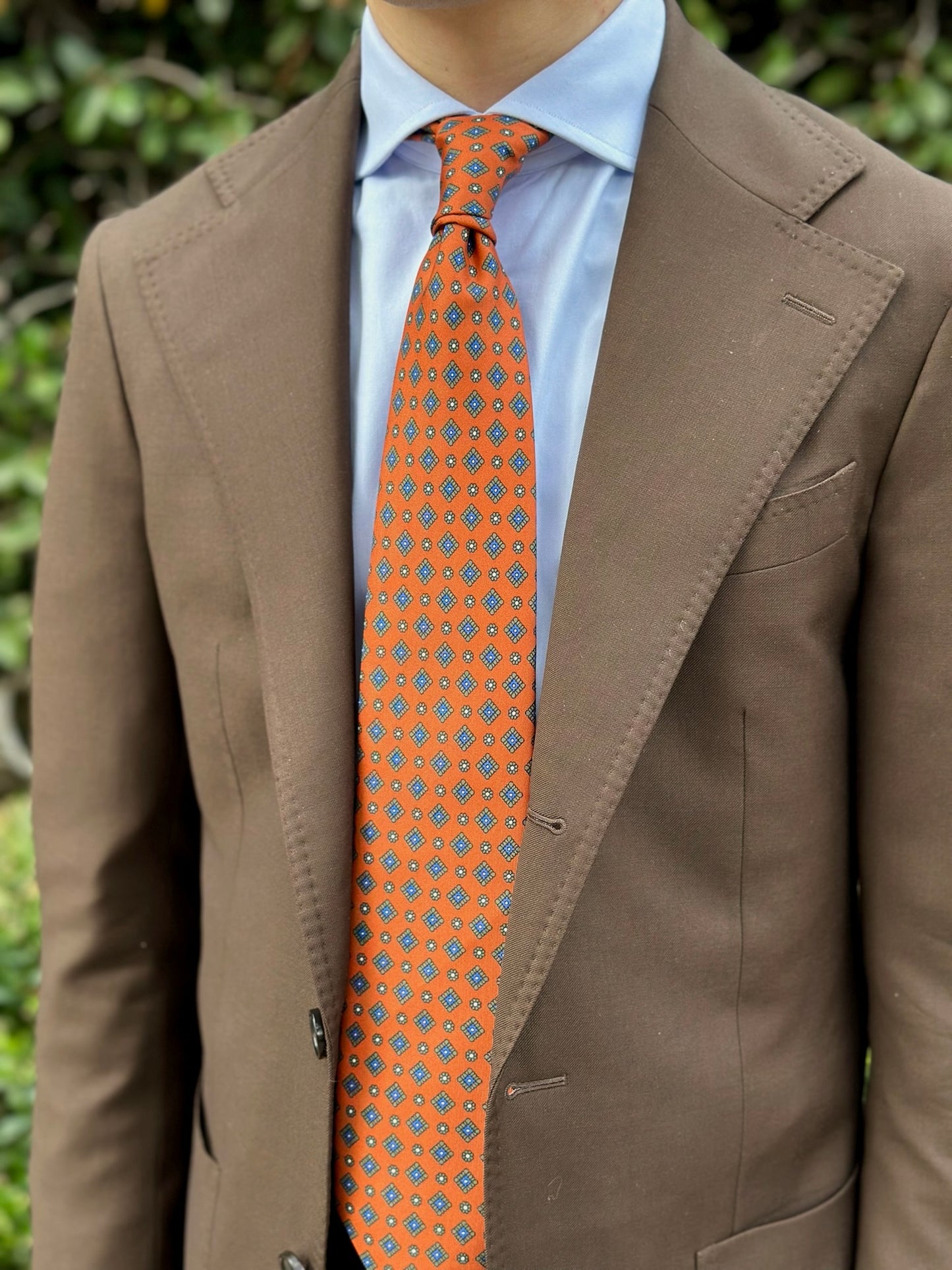 Orange Diamond Silk Tie