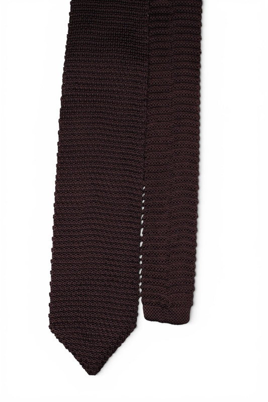 Chocolate Brown Knit Tie
