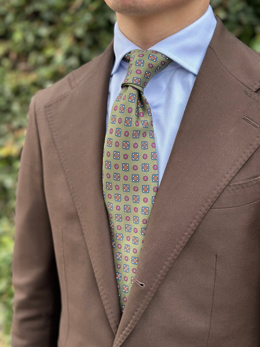 Green Medallion Silk Tie