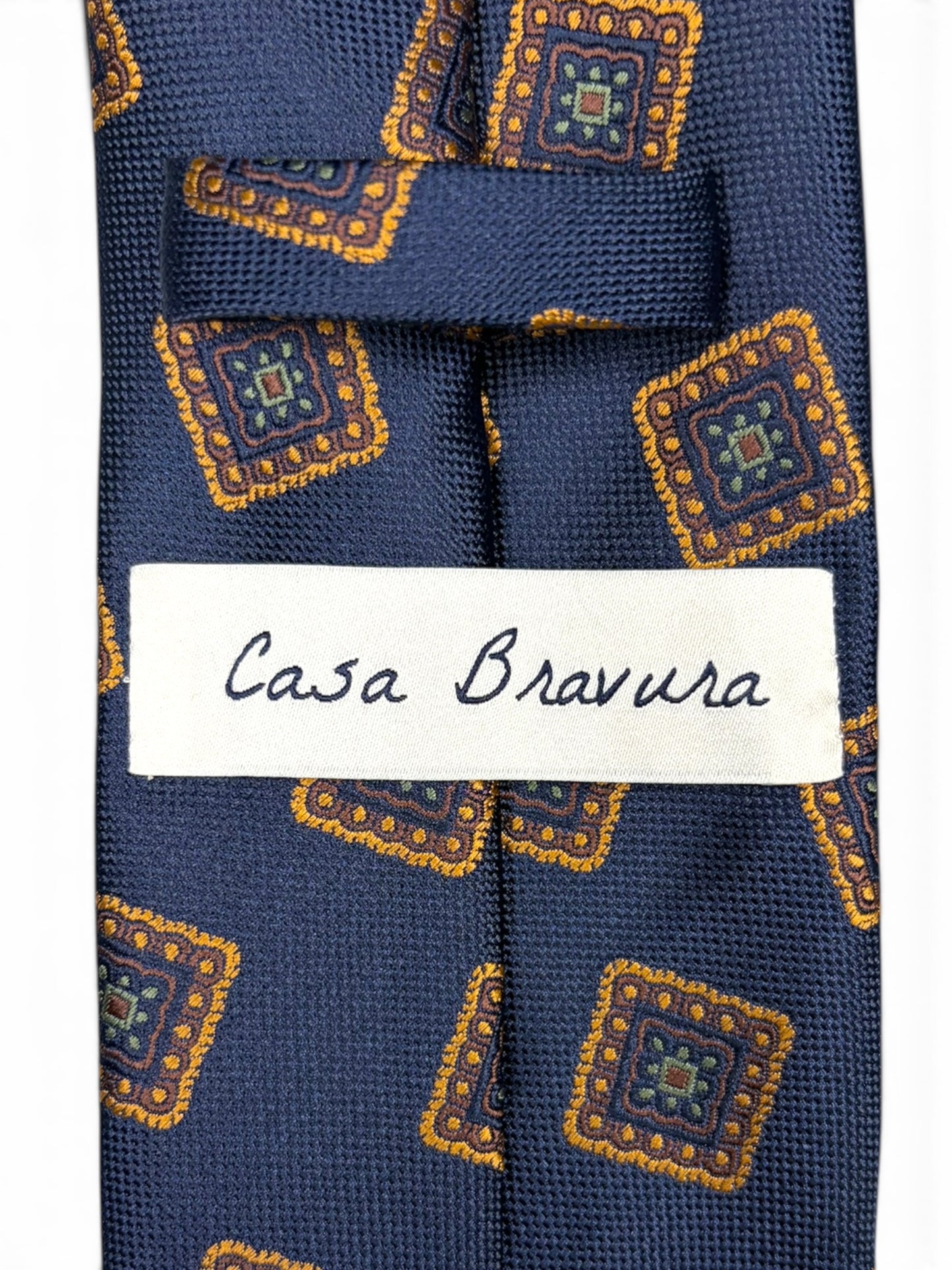 Navy Mosaic Square Tie