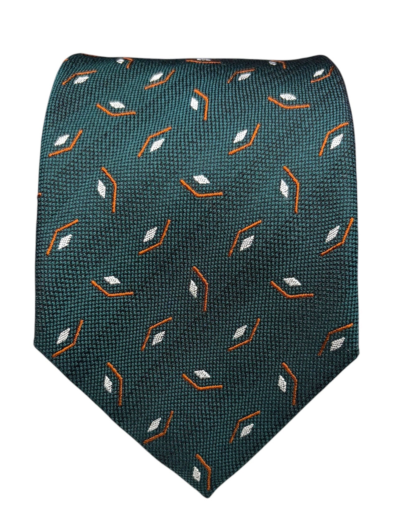 Dark Green Micro-Motif Silk Tie