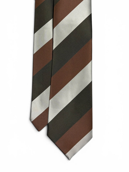 Brown & Olive Regimental Tie