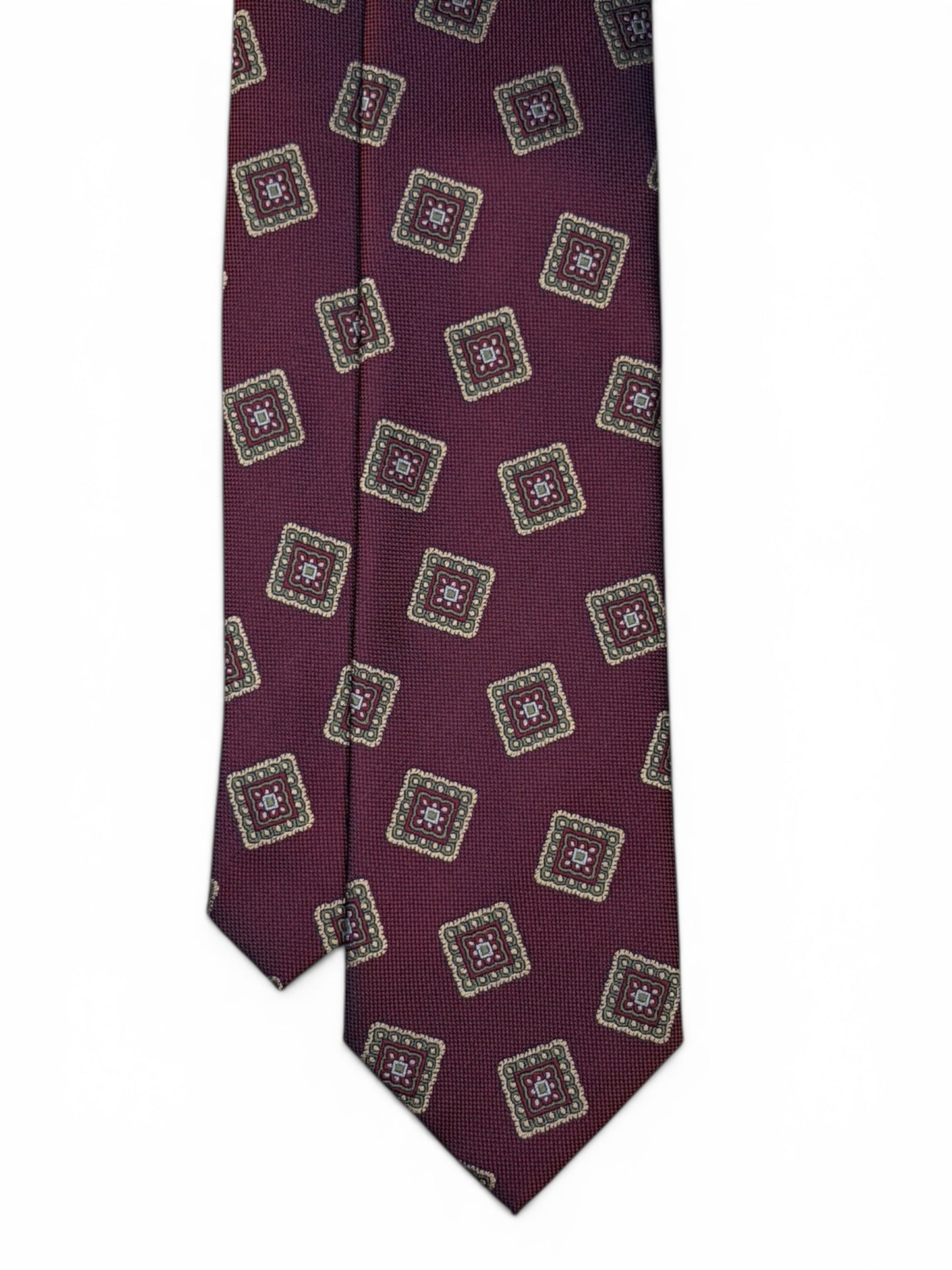Burgundy Mosaic Square Tie