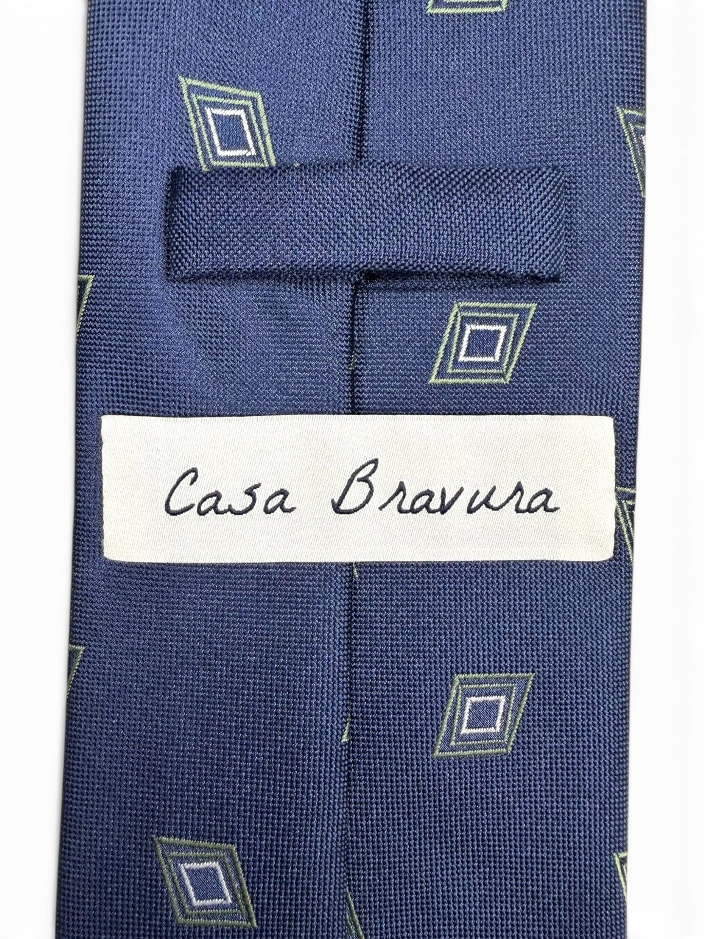 Navy Diamond Neat Tie
