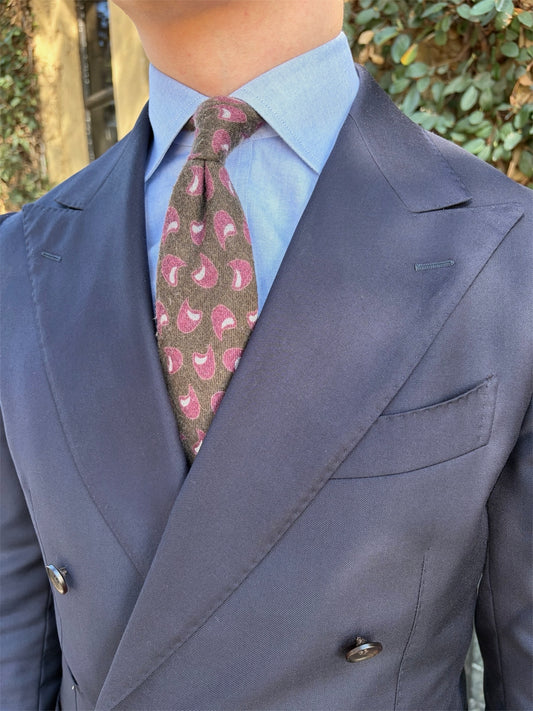 Wool Olive Pattern Tie