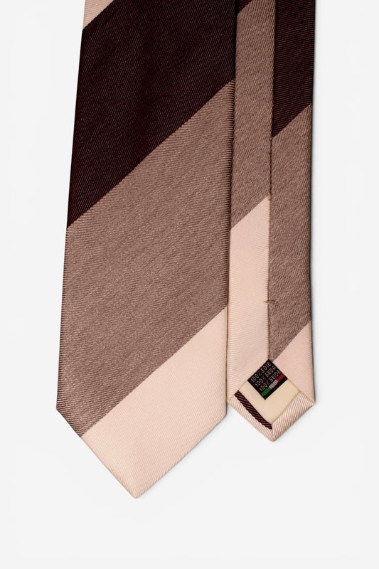 Burgundy Block Stripe Silk Tie