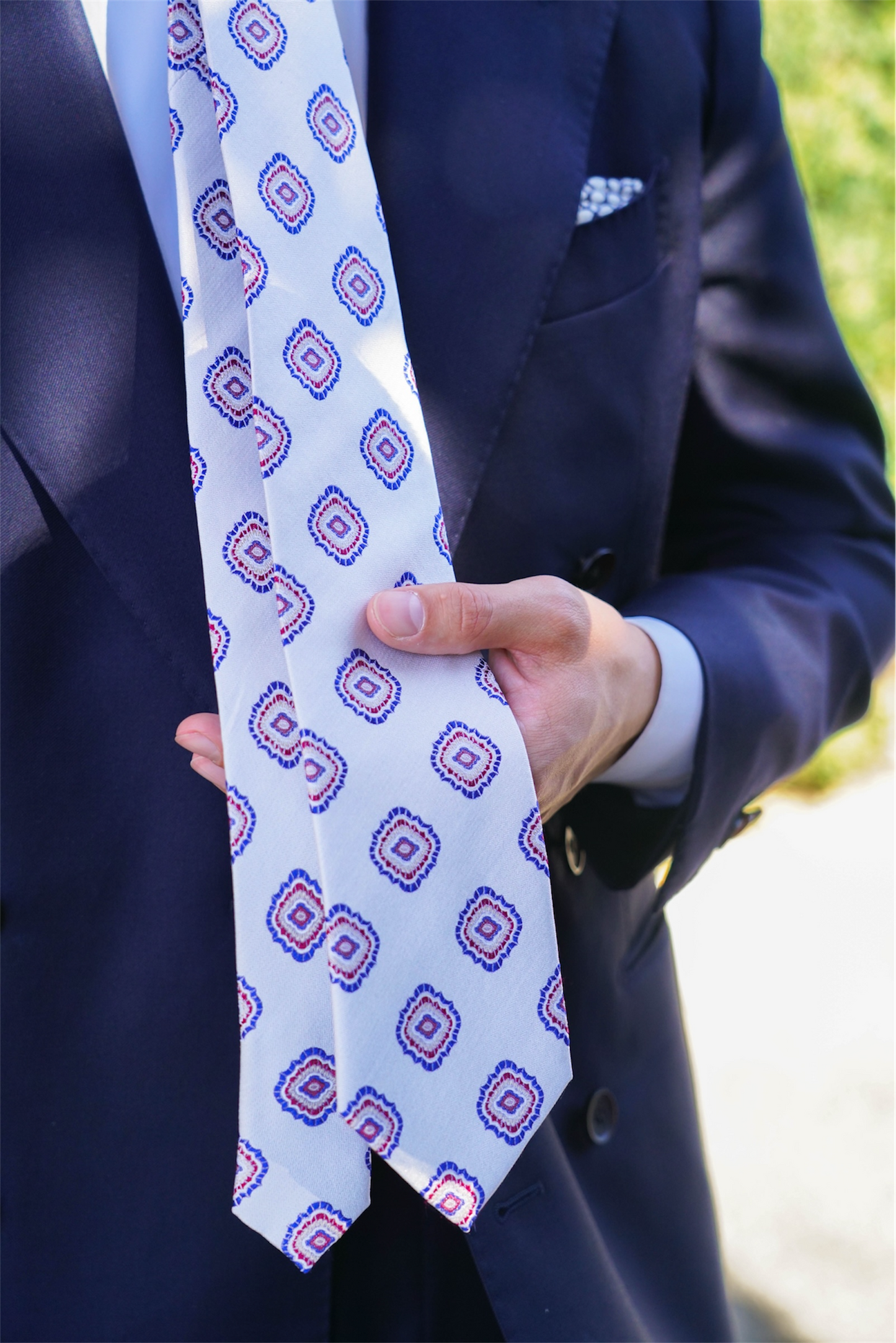 Off-White Geometric Silk Tie