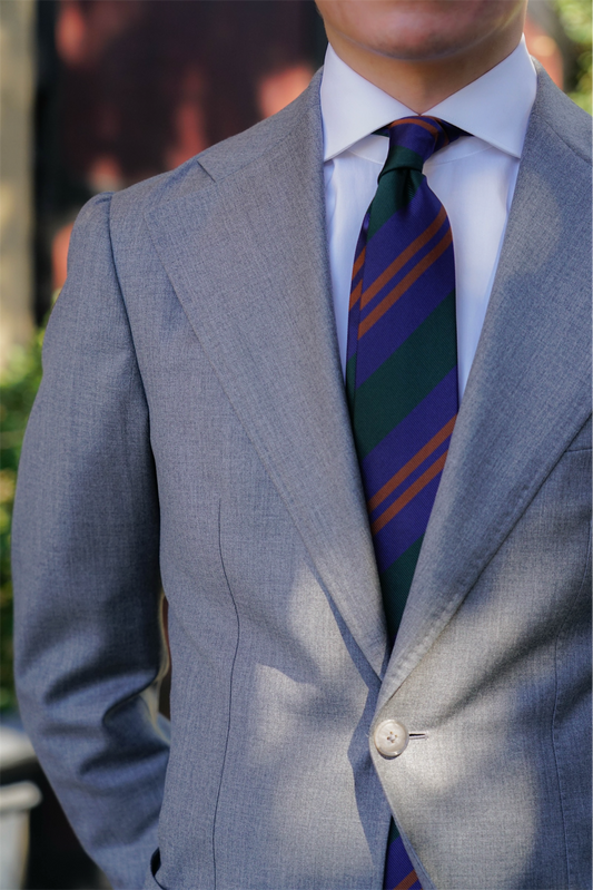Green & Purple Regimental Stripe Tie