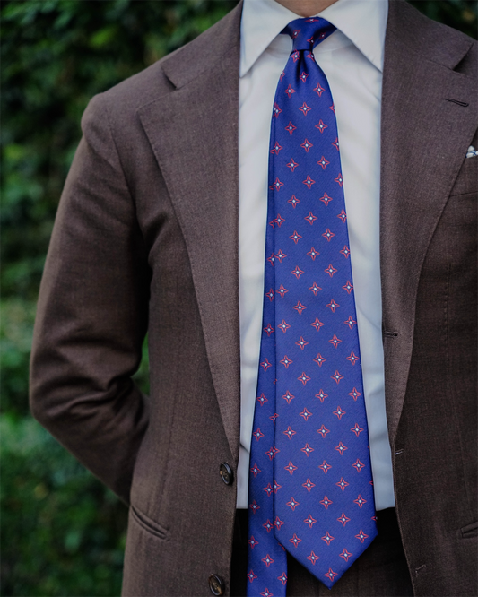 Blue Star-Patterned Tie
