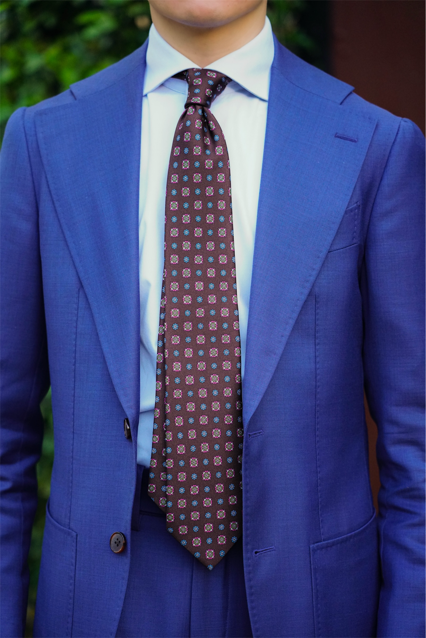 Brown Medallion Silk Tie