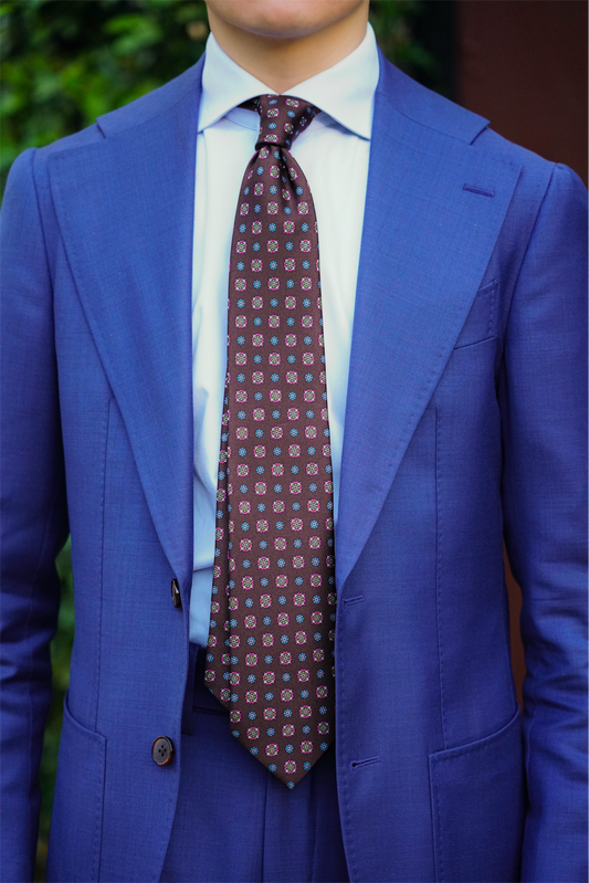 Brown Medallion Silk Tie