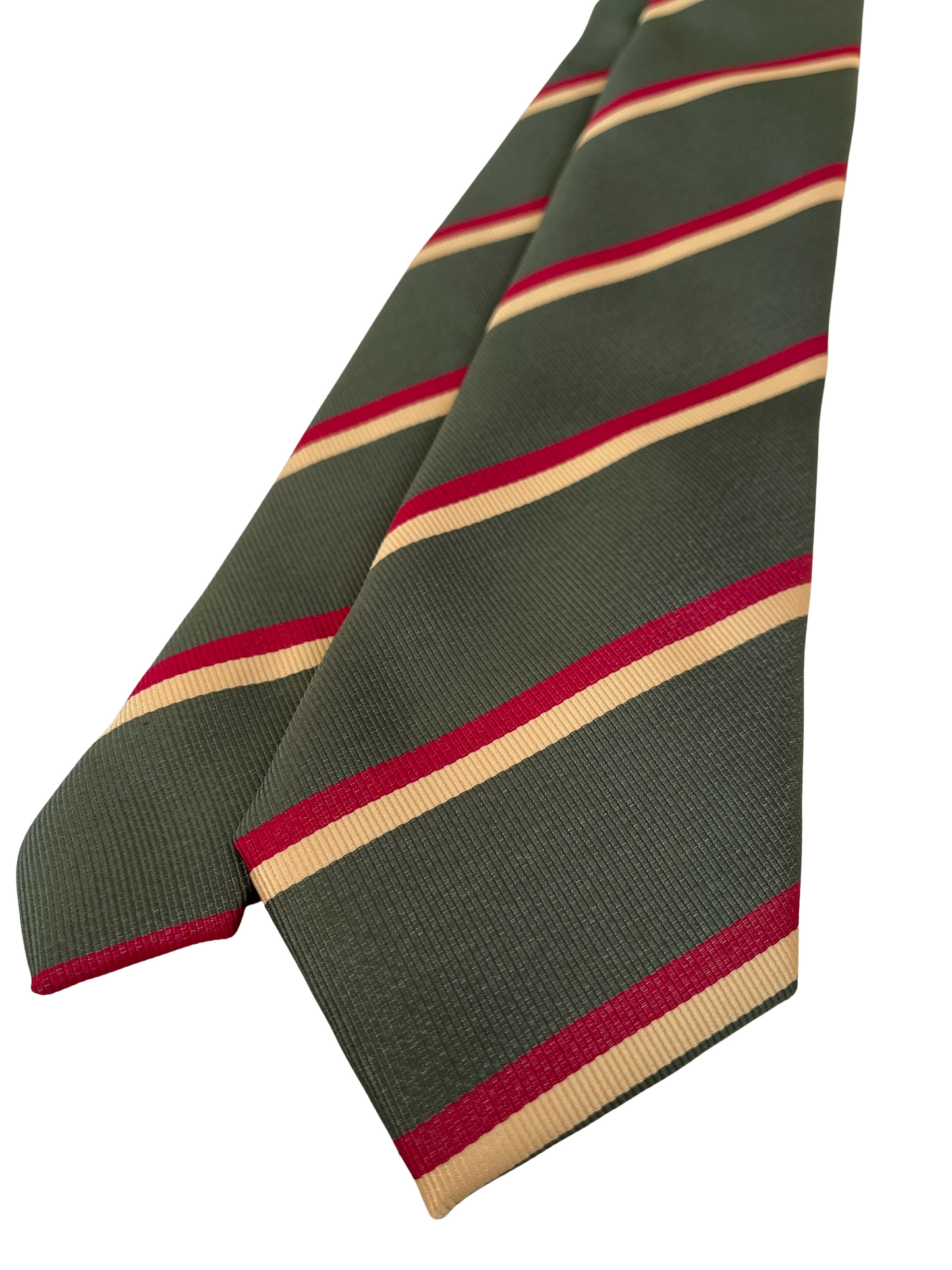 Green Multicolor Regimental Stripe Tie