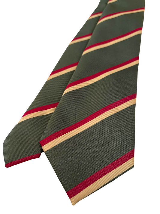 Green Multicolor Regimental Stripe Tie