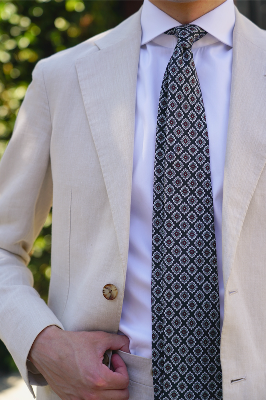 Green Medallion Silk Tie